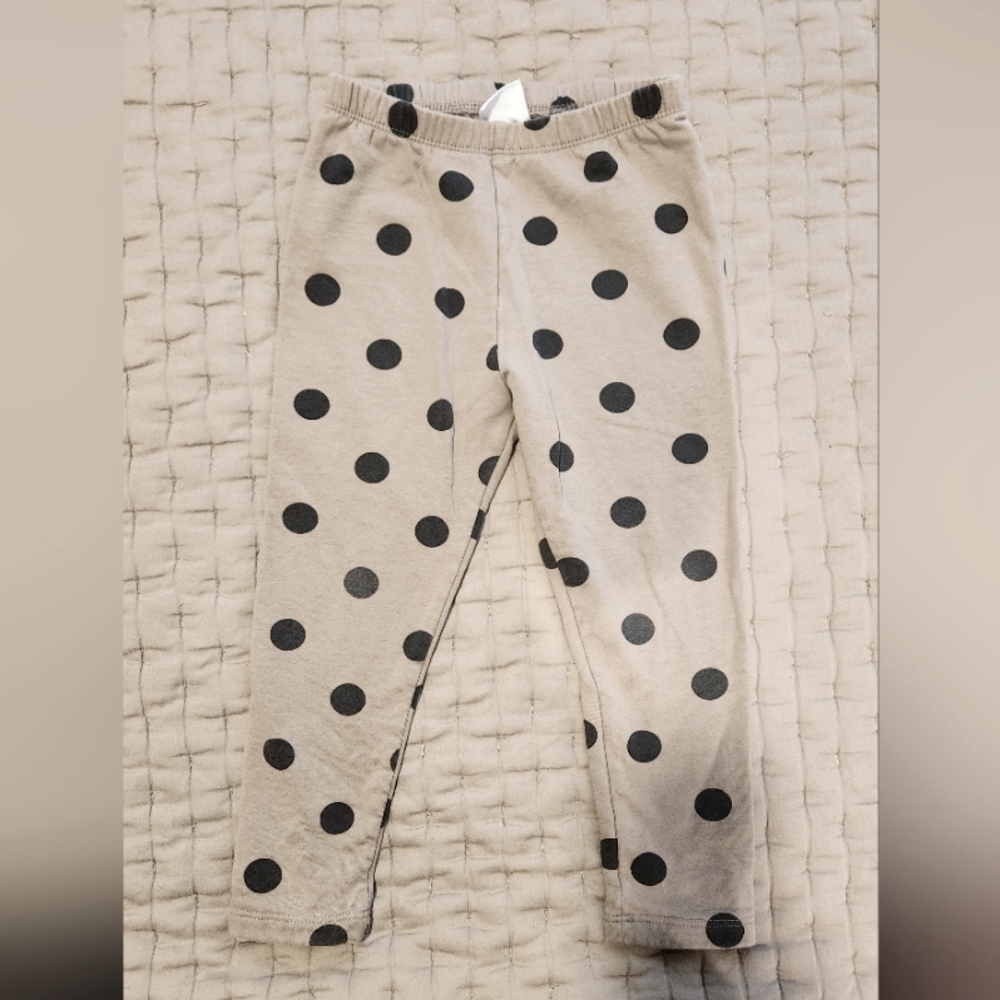 Zara kids (girls) Neutral polka-dot leggings